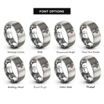 font options for inside engraving on grey celtic cross rings