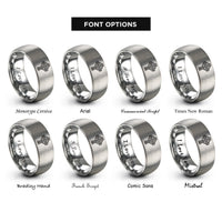 font options for inside engraving on grey celtic cross rings