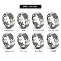font options for inside engraving on grey celtic cross rings