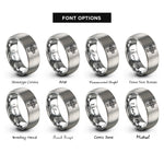 font options for inside engraving on gray celtic cross rings