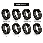 font options for inside engraving on black celtic cross knot rings