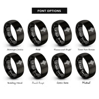 font options for inside engraving on black celtic cross knot rings