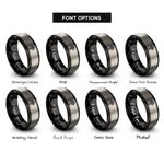 font options for inside engraving on black & gray celtic cross knotwork rings