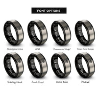 font options for inside engraving on black & gray celtic cross knotwork rings