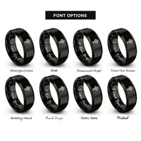 font options for inside engraving on black celtic cross knotwork rings