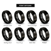 font options for inside engraving on black celtic dragon knot rings
