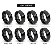 font options for inside engraving on black celtic dragon knot rings