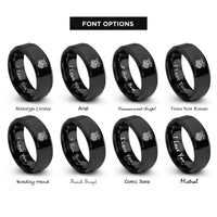font options for inside engraving on black celtic dragon knot rings