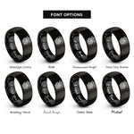 font options for inside engraving on black celtic dragon knot rings
