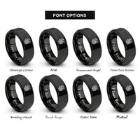 font options for inside engraving on black celtic dragon knot rings