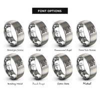 font options for inside engraving on gray celtic dragon knot rings