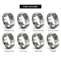 font options for inside engraving on gray celtic dragon knot rings