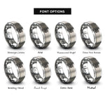 font options for inside engraving on silver celtic dragon knot rings