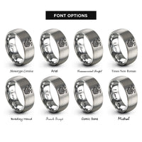 font options for inside engraving on grey celtic dragon knot rings