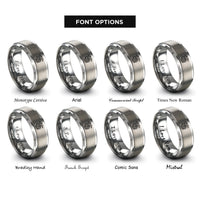font options for inside engraving on silver celtic dragon knot rings