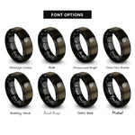 font options for inside engraving on gunmetal & black celtic dragon knot rings