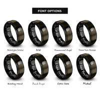font options for inside engraving on gunmetal & black celtic dragon knot rings
