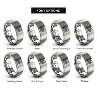 font options for inside engraving on grey celtic griffin knot rings