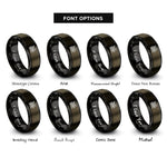 font options for inside engraving on gunmetal & black celtic griffin knot rings