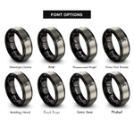 font options for inside engraving on black & silver celtic hound knot rings