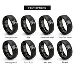 font options for inside engraving on black celtic hound knot rings