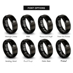 font options for inside engraving on black celtic hound knot rings