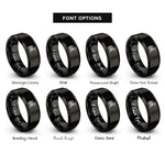 font options for inside engraving on black celtic hound knot rings
