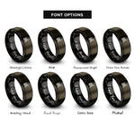 font options for inside engraving on gunmetal & black celtic hound knot rings