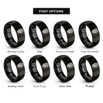 font options for inside engraving on black celtic knot skull rings