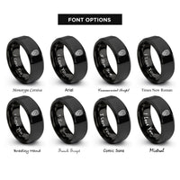 font options for inside engraving on black celtic knot skull rings