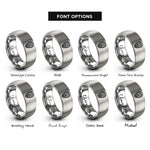 font options for inside engraving on gray celtic knot skull rings