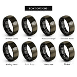 font options for inside engraving on gunmetal & black celtic knot skull rings