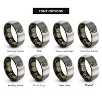 font options for inside engraving on gunmetal & gray celtic knot skull rings