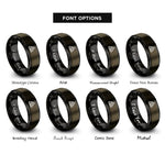 font options for inside engraving on gunmetal & black celtic knot triquetra rings