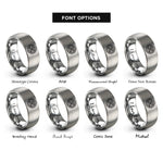 font options for inside engraving on gray celtic knotwork circle rings