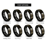 font options for inside engraving on gunmetal & black celtic knotwork circle rings