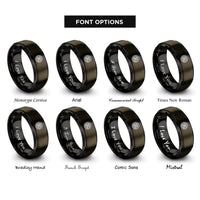 font options for inside engraving on gunmetal & black celtic knotwork circle rings