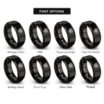 font options for inside engraving on black celtic love knot rings