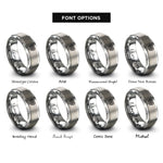 font options for inside engraving on silver celtic love knot rings
