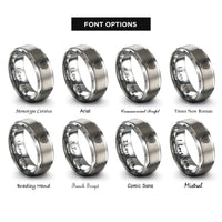 font options for inside engraving on silver celtic love knot rings