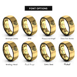 font options for inside engraving on black & gold celtic paw rings