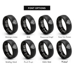font options for inside engraving on black celtic paw rings