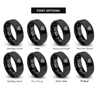 font options for inside engraving on black celtic paw rings