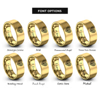 font options for inside engraving on gold celtic paw rings