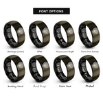 font options for inside engraving on gunmetal & black celtic paw rings