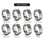 font options for inside engraving on silver celtic raven knot rings