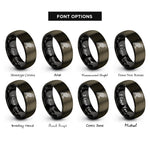 font options for inside engraving on gunmetal & black celtic raven knot rings