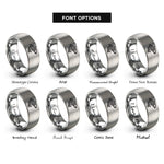 font options for inside engraving on grey celtic salmon knot rings