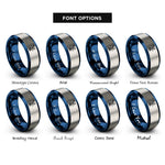 font options for inside engraving on blue & gray celtic stag knot rings