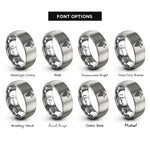 font options for inside engraving on grey celtic wolf knot rings